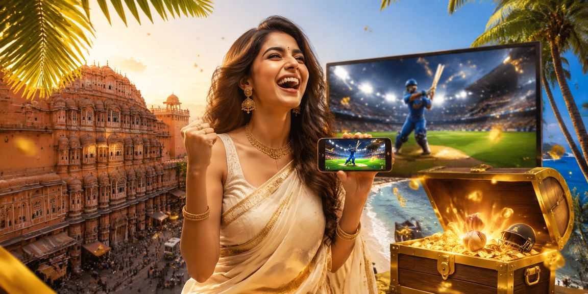 Female player celebrating a win at live casino using mobile payments in Jaipur
